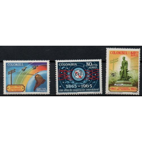 Colombie Timbres Union Internationale Des Télécommunications 1965