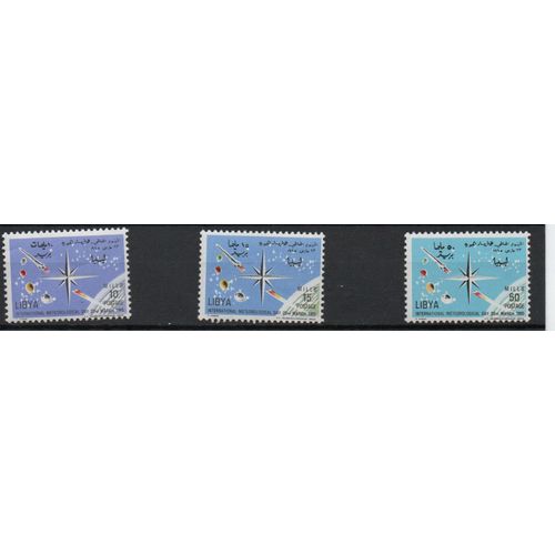 Libye Timbres Journée Météorologique Mondiale 1965