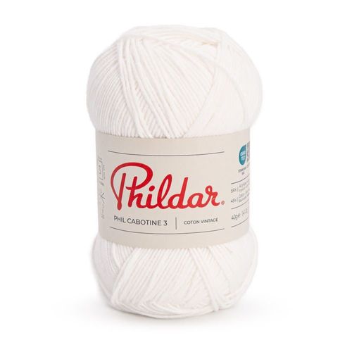 Pelote De Coton Phildar - Phil Cabotine 3 - 40g : Douceur Et Légèreté Au Rendez-Vous ! Craie Ecru