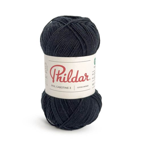 Pelote De Coton Phildar - Phil Cabotine 3 - 40g : Douceur Et Légèreté Au Rendez-Vous ! Noir