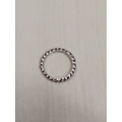 Bague Métal Argenté,Dents De Scie,Taille 16.56
