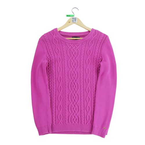 Reconditionné - Pull Femme En Maille Torsadée - Taille M - Femme - Rose