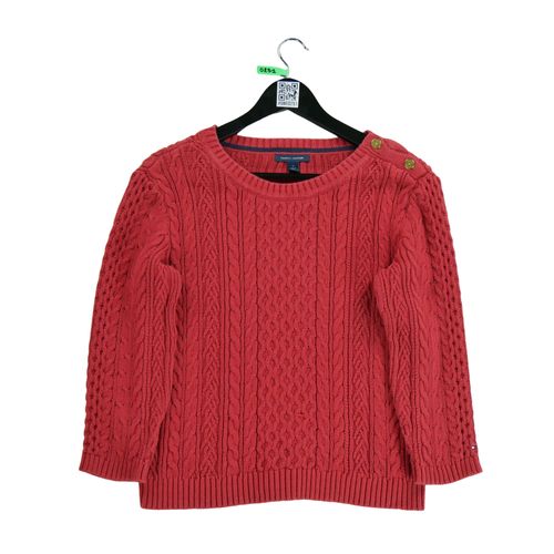 Reconditionné - Pull Femme En Maille Torsadée - Taille M - Femme - Rouge