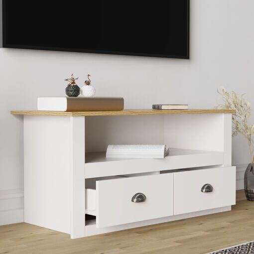 VCM Bois TV Lowboard Meubles Meuble TV Table Console Table TV Balus...