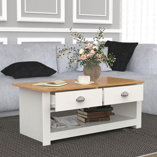 Vcm Table D'appoint En Bois Table Basse Table De Salon Tiroir Balusa Table D'appoint En Bois Table Basse Table De Salon Tiroir Balusa