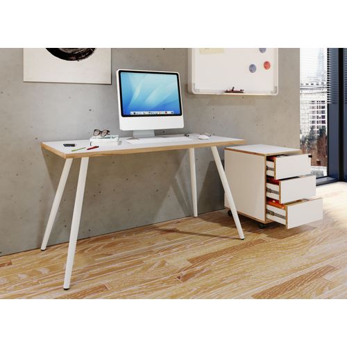 Vcm Bureau Table D'ordinateur Table De Bureau Skandanivic Retro Look Salia 110x80 Cm Bureau Table D'ordinateur Table De Bureau Skandanivic Retro Look Salia 110x80 Cm