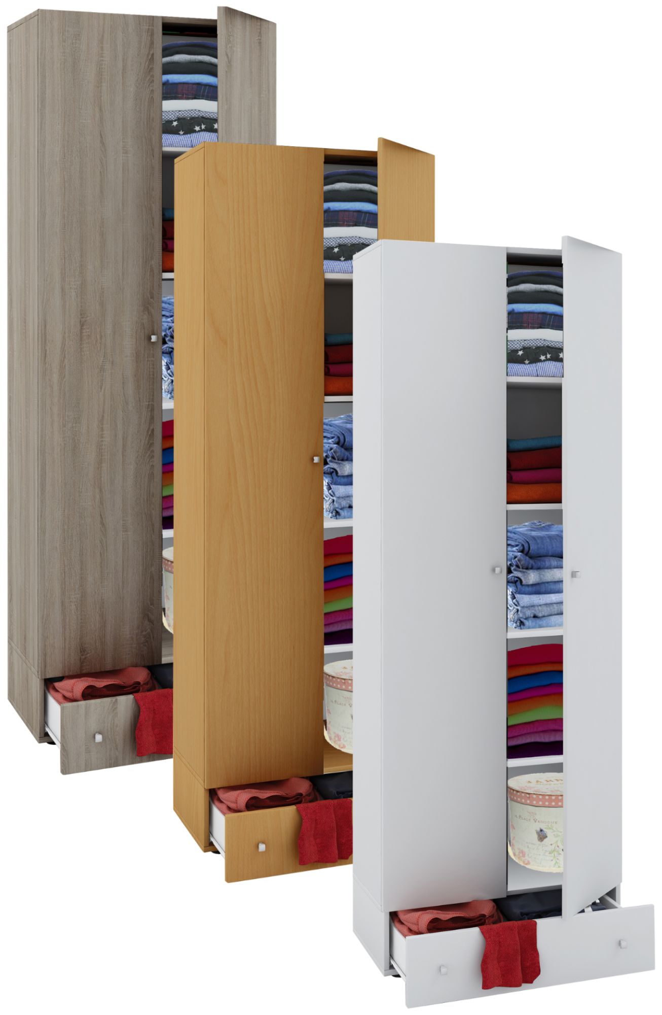 VCM Armoire en bois Armoire pour enfants Armoire Vandol Portes batt...