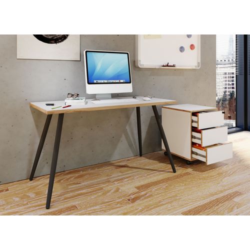 Vcm Bureau Table D'ordinateur Table De Bureau Skandanivic Retro Look Salia 138x80 Cm Bureau Table D'ordinateur Table De Bureau Skandanivic Retro Look Salia 138x80 Cm