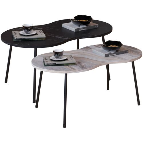 Vcm Table D'appoint Ovale En Bois Aspect Marbre Table Basse Table De Salon Mirola Table D'appoint Ovale En Bois Aspect Marbre Table Basse Table De Salon Mirola