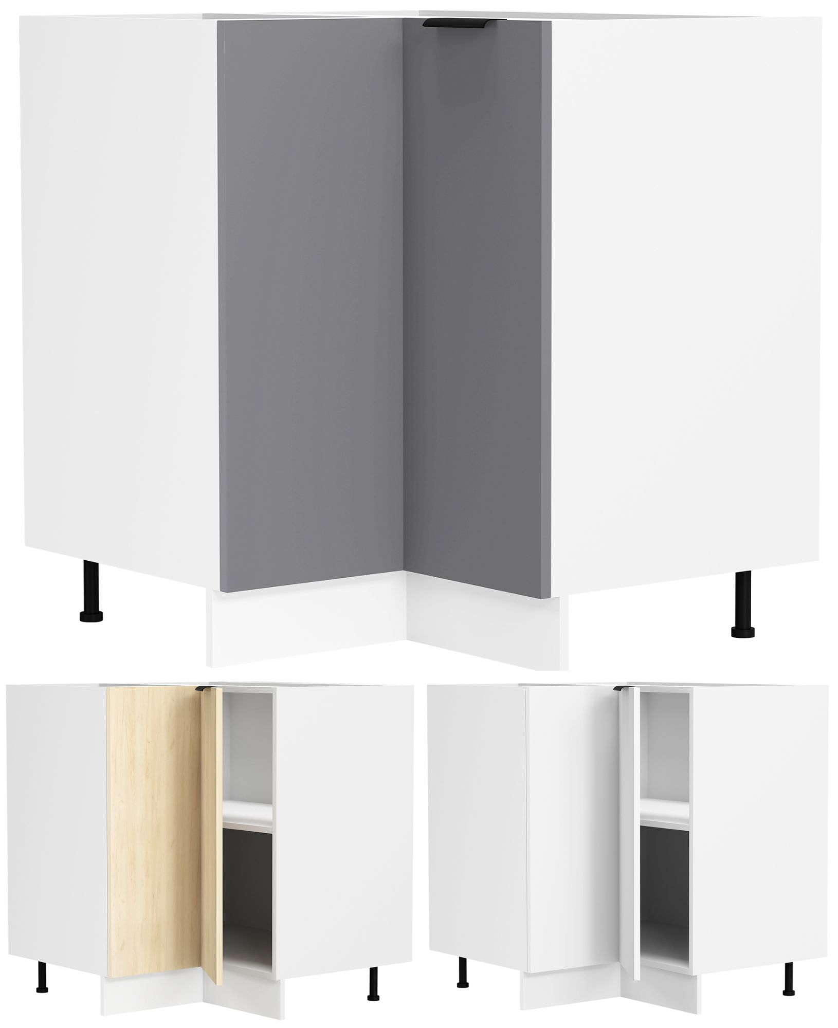 VCM Armoire d'angle Armoire de cuisine Meuble bas de cuisine Fasola...