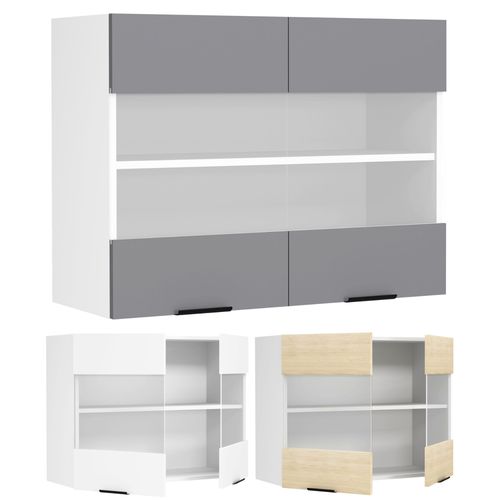 Vcm Vcm Armoire De Cuisine Largeur 80 Cm Porte En Verre Armoire Suspendue En Verre Cuisine Meubles De Cuisine Fasola