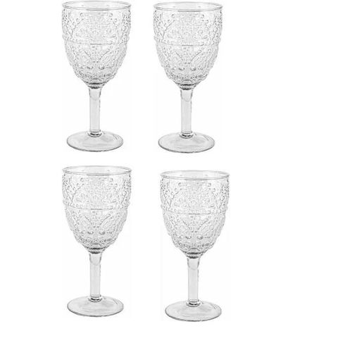 Loberon - Lot De 4 Verres A Pied 17.5cms Ivrecourt