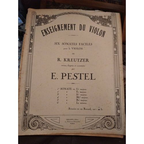 Enseignement Du Violon - Six Sonates Faciles De R.Kreutzer, Revues Par E.Pestel