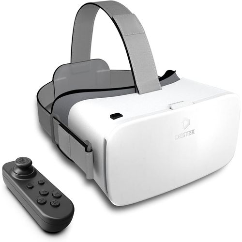 V5 Vr Casque De Téléphone, 110 ° Fov Hd Anti-Blue Lentilles Réalité Virtuelle Casque Avec Contrôleur, Lunettes Vr Pour Iphone 11/12/13/14/15, Samsung Android (Écran 4.7-6.8 Pouces) - Blanc.[V1259]