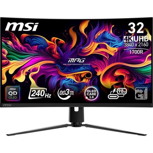 MSI MPG 321CURX QD-OLED Monitor PC 80 cm (31.5") 3840 x 2160 Pixel 4K Ultra HD Nero