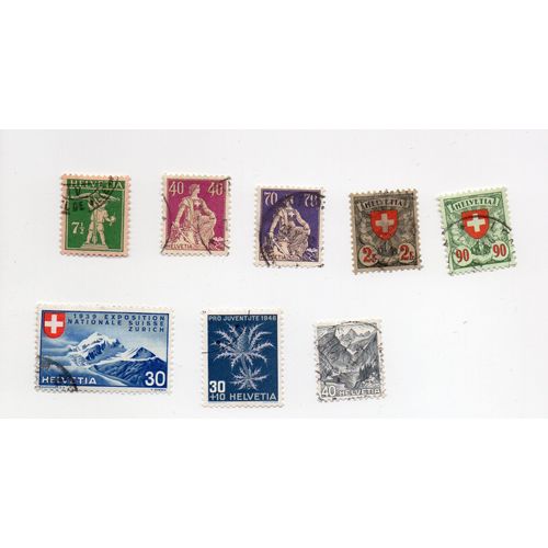 Suisse- Lot De 8 Timbres Oblitérés Divers