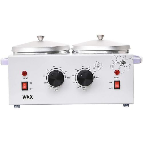 Chauffe Cire, Chauffe Pot Pour Épilation, Double Pots, Appareil De Cire Chaude, Température Réglable, Wax Warmer Heater, Réchauffeur De Pot De Cire