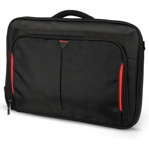Classic+ Clamshell Sacoche pour Ordinateur Portable jusqu'à 18'', Sac à Bandoulière Homme Femme, Mallette Ordinateur Portable Pratique ¿ Noir/Rouge, CN418EU.[G65]