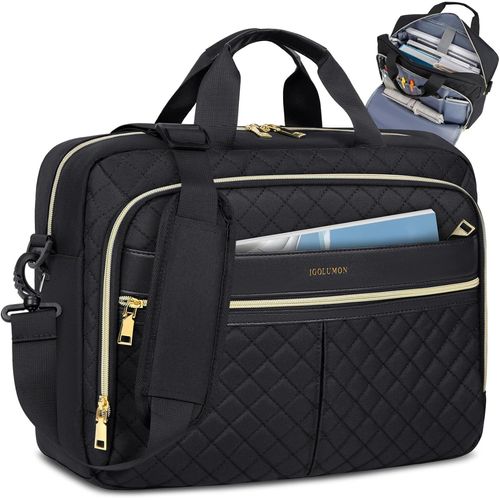Sacoche pour Ordinateur Portable 15,6 Pouces Sac de Travail Femme Grande Sac pc Portable Imperméable Porte Document Femmes Sac à Bandoulière.[G88]