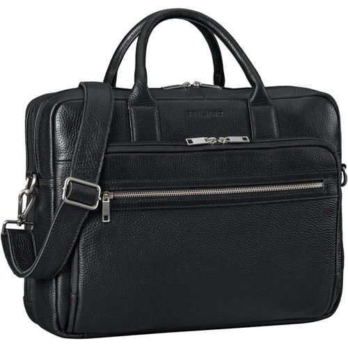Sacoche Professionnelle Cuir Sac à Bandoulière Vintage Serviette XL Cartable Business Sac d'affaires pour Ordinateur 15.6 Pouces, Couleur:Noir.[G126]
