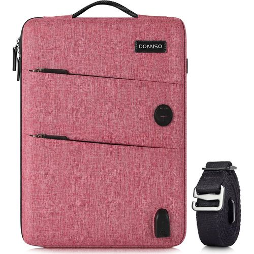 Domiso Sacoche imperméable pour ordinateur portable 10,1 ¿ 10,5"" avec port de charge USB et port casque pour tablette/Apple/Lenovo/Asus/Acer/HP/dell, Rouge.[G950]