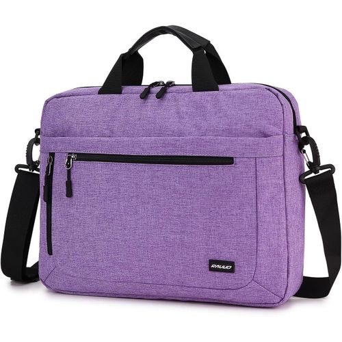 Sacoche Ordinateur Femme,Résistant À L'eau Sacoche Pc Portable 17 Pouces Sac Bandoulière Femme Sac A Main Femme Pour Travail Business L'École Collège Pourpre.[G561]
