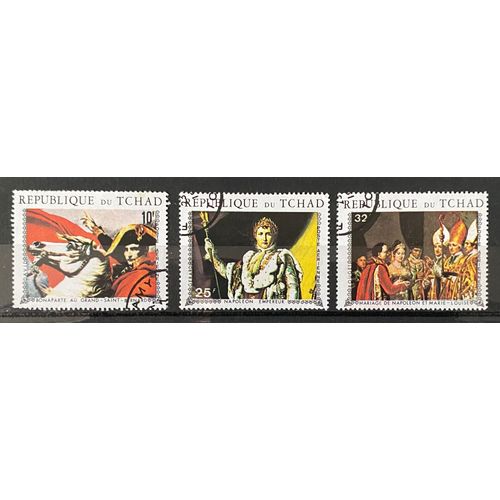 Lot De 3 Timbres Oblitérés Tchad 1970 Y&t N° Pa 75 À Pa 77