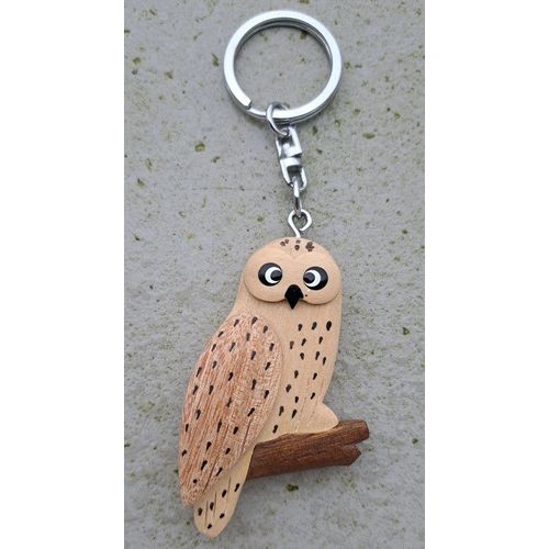Porte Clef Hibou En Bois