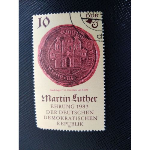 Timbre Allemagne / Rda Yt 2399 Sceau De La Ville D'eisleben 1982 ( 9412 )