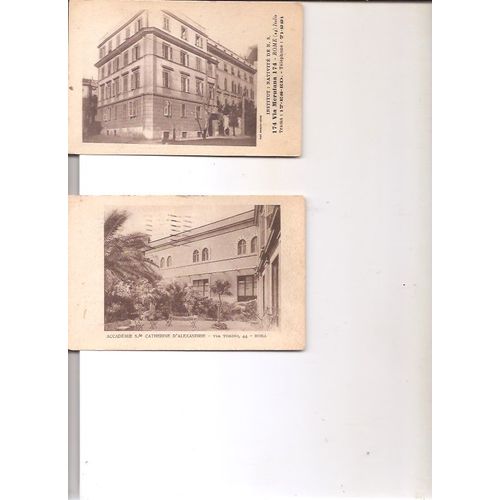 2 Cartes Postales Semi Modernes Circulées Institut Et Académie Italie Rome