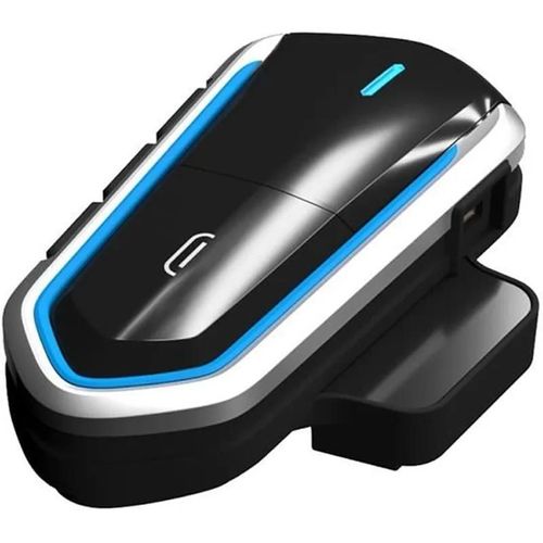 Intercom Moto Bluetooth 41 Kit Oreillette Bluetooth Casque Moto Interphone Portable Main Libre - Bleu Noir-Pm3