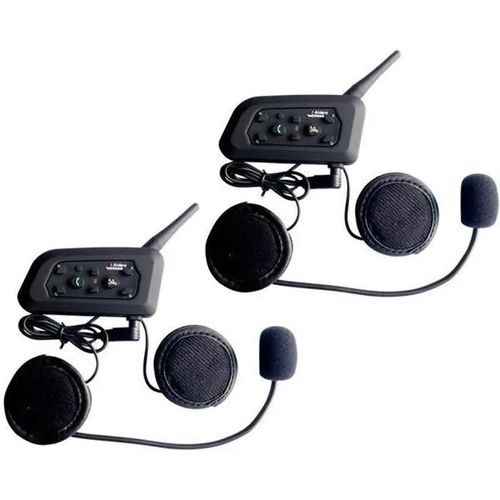 2 X Intercom Moto Vnetphone V6-1200 Sans Fil Radio Oreillette Bt Étanches Avec Micro 1200m Pour 6 Motards Amateurs De Ski 2pcs-Pm3