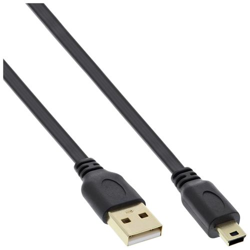 InLine - Câble USB - mini USB type B (M) pour USB (M) - USB 2.0 - 50 cm - plat - noir