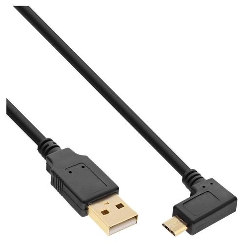 InLine - Câble USB - USB (M) droit pour Micro-USB de type B (M) incliné - USB 2.0 - 2 m - noir