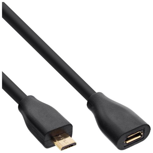 InLine - Rallonge de câble USB - Micro-USB de type B (M) pour Micro-USB de type B (F) - USB 2.0 - 1.5 m - noir