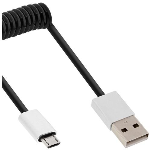InLine - Câble USB - USB (M) pour Micro-USB de type B (M) - USB 2.0 - 3 m - bobiné - noir