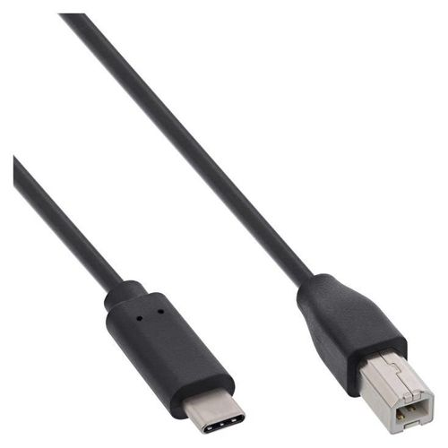 InLine - Câble USB - USB type B (M) pour 24 pin USB-C (M) - USB 2.0 - 3 A - 1 m - noir