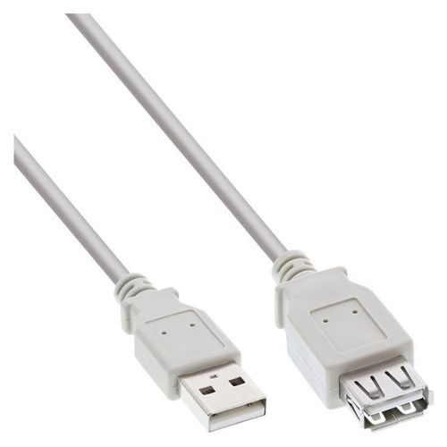 InLine - Rallonge de câble USB - USB (M) pour USB (F) - USB 2.0 - 50 cm - beige/gris