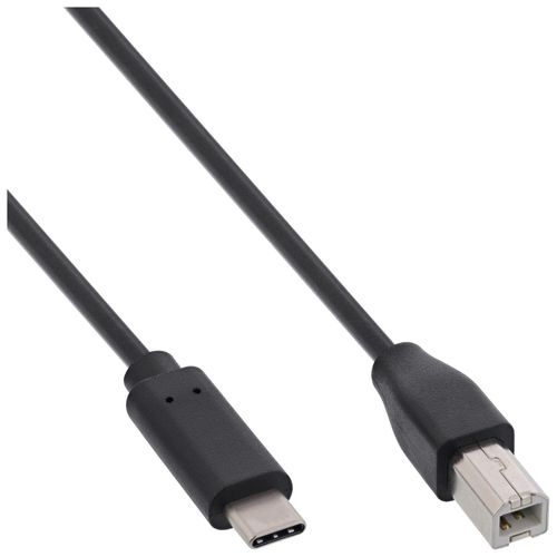 InLine - Câble USB - USB type B (M) pour 24 pin USB-C (M) - USB 2.0 - 3 A - 50 cm - noir