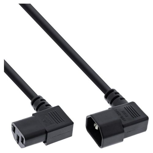 InLine - Câble d'alimentation - power IEC 60320 C13 incliné pour IEC 60320 C14 incliné - 5 m - noir