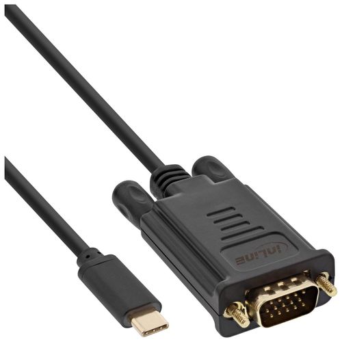 InLine - Câble adaptateur - 24 pin USB-C (M) pour HD-15 (VGA) (M) - USB 3.1 Gen 1 / Thunderbolt 3 / DisplayPort 1.2 - 2 m - noir