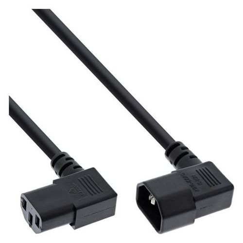 InLine - Rallonge de câble d'alimentation - power IEC 60320 C13 incliné pour IEC 60320 C14 incliné - 50 cm - noir