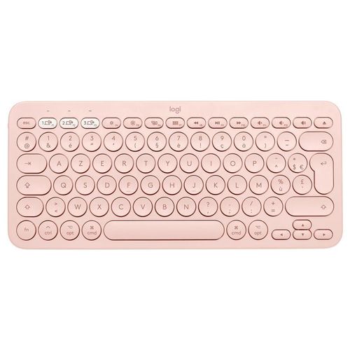 Logitech K380 Multi-Device Bluetooth Keyboard for Mac - Clavier - sans fil - Bluetooth 3.0 - AZERTY - Français - rose