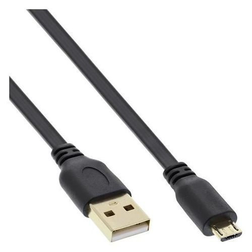 InLine - Câble USB - Micro-USB de type B (M) pour USB (M) - USB 2.0 - 30 cm - plat - noir