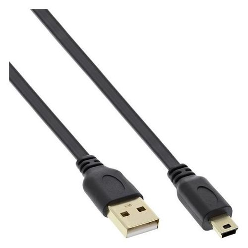 InLine - Câble USB - USB (M) pour mini USB type B (M) - USB 2.0 - 30 cm - plat - noir