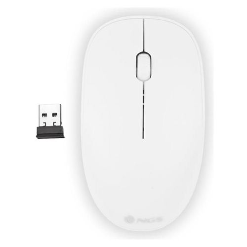 NGS Fog - Souris - droitiers et gauchers - optique - 2 boutons - sans fil - 2.4 GHz - récepteur sans fil USB - blanc - Pour la vente au détail - boîte de suspension