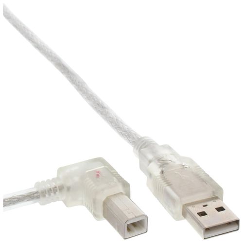 InLine - Câble USB - USB (M) pour USB type B (M) angle gauche - USB 2.0 - 30 cm - transparent