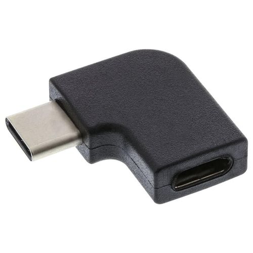 InLine - Adaptateur USB - 24 pin USB-C (M) incliné pour 24 pin USB-C (F) incliné - USB 3.1 Gen 2 - USB Power Delivery (3A, 60W) - noir