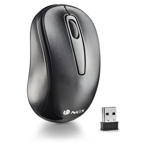 NGS Easy Gamma - Souris - droitiers et gauchers - 2 boutons - sans fil - 2.4 GHz - récepteur sans fil USB - noir - Pour la vente au détail - boîte de suspension