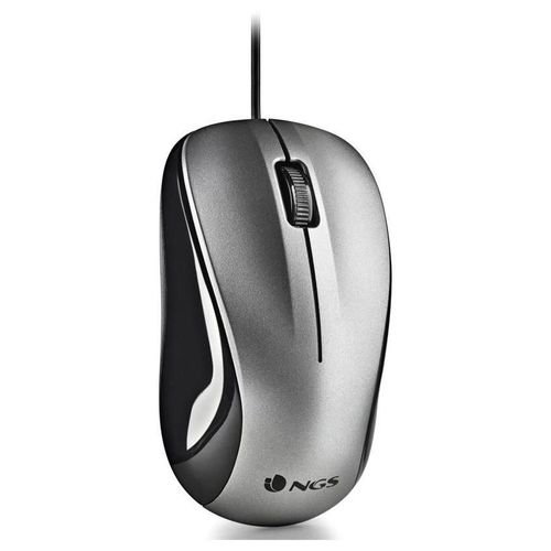 NGS Crew - Souris - droitiers et gauchers - optique - 2 boutons - filaire - USB - gris - Pour la vente au détail - boîte de suspension